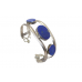 Bangle Bracelet Kada 925 Sterling Silver Women Handmade Lapis Lazuli Stone C254